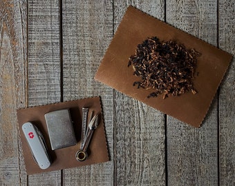 Leather Tobacco Mat in Various Colors and Finishes