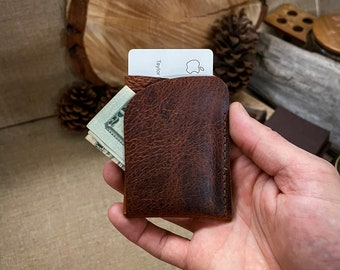 Buffalo / Bison / Kodiak / Minimalist Leather Wallet