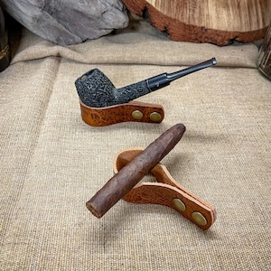 Adjustable Leather Pipe Rest / Cigar Rest