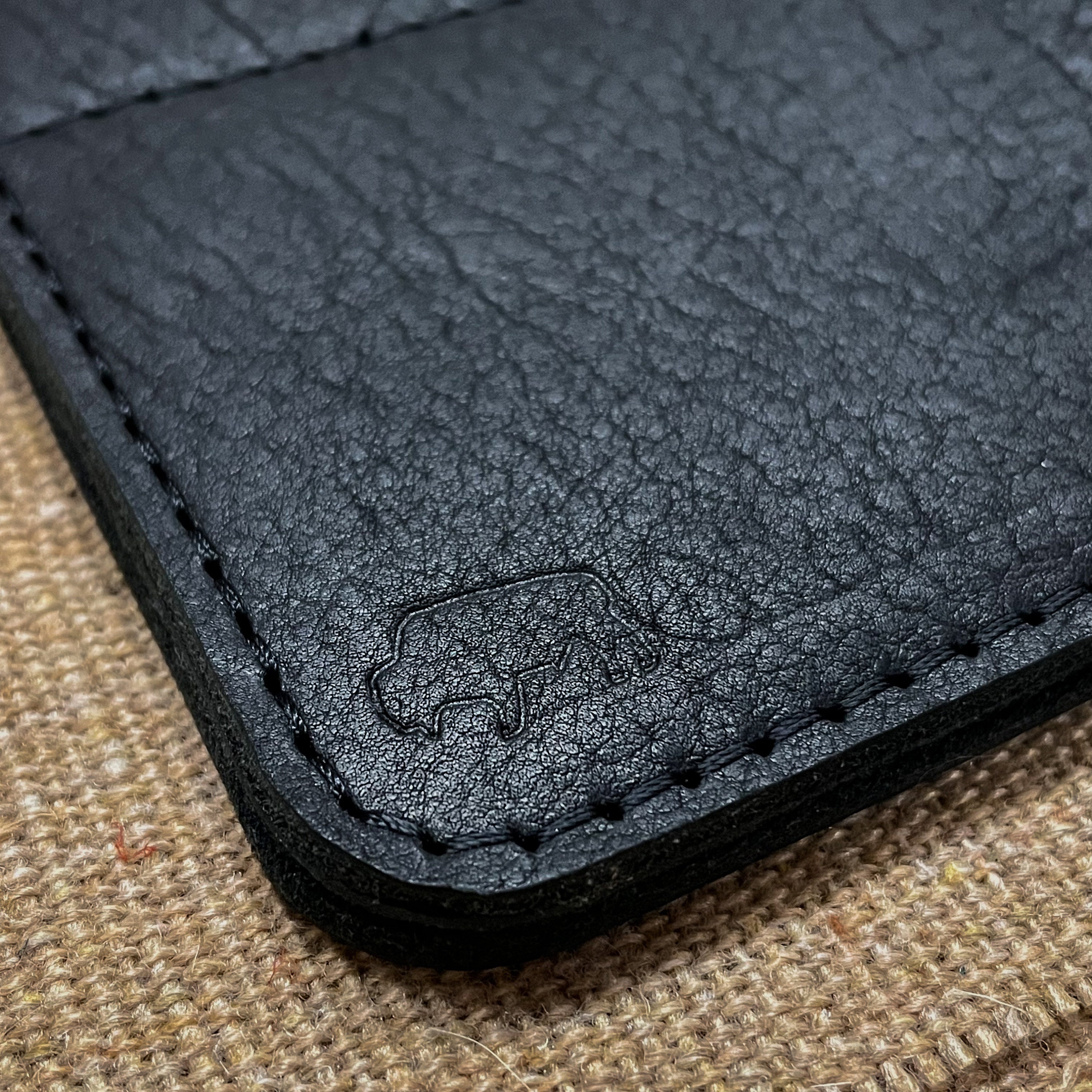 Buffalo Leather Passport Wallet - Black