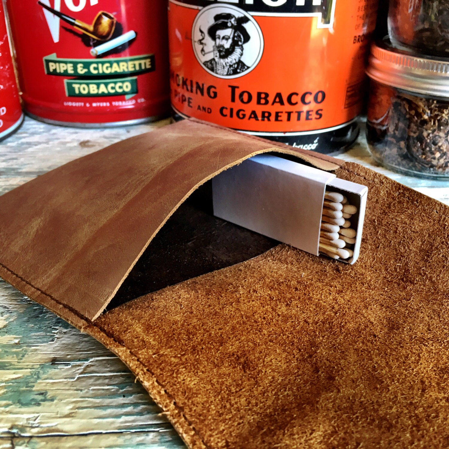Tobacco Pouch / Tobacco Roll Leather with Inside Coating in Various