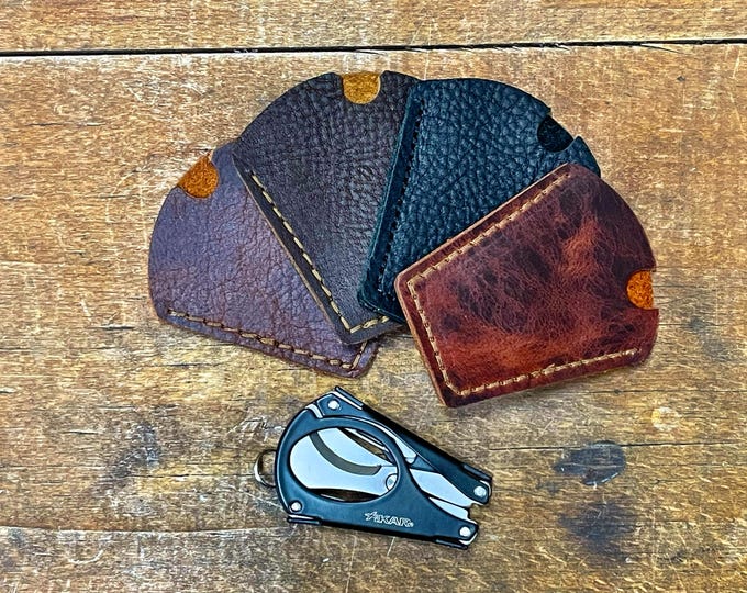 Featured listing image: Bison or Kodiak Leather Slipcase / Case for Xikar MTX Series Cigar Scissors Multi Tool
