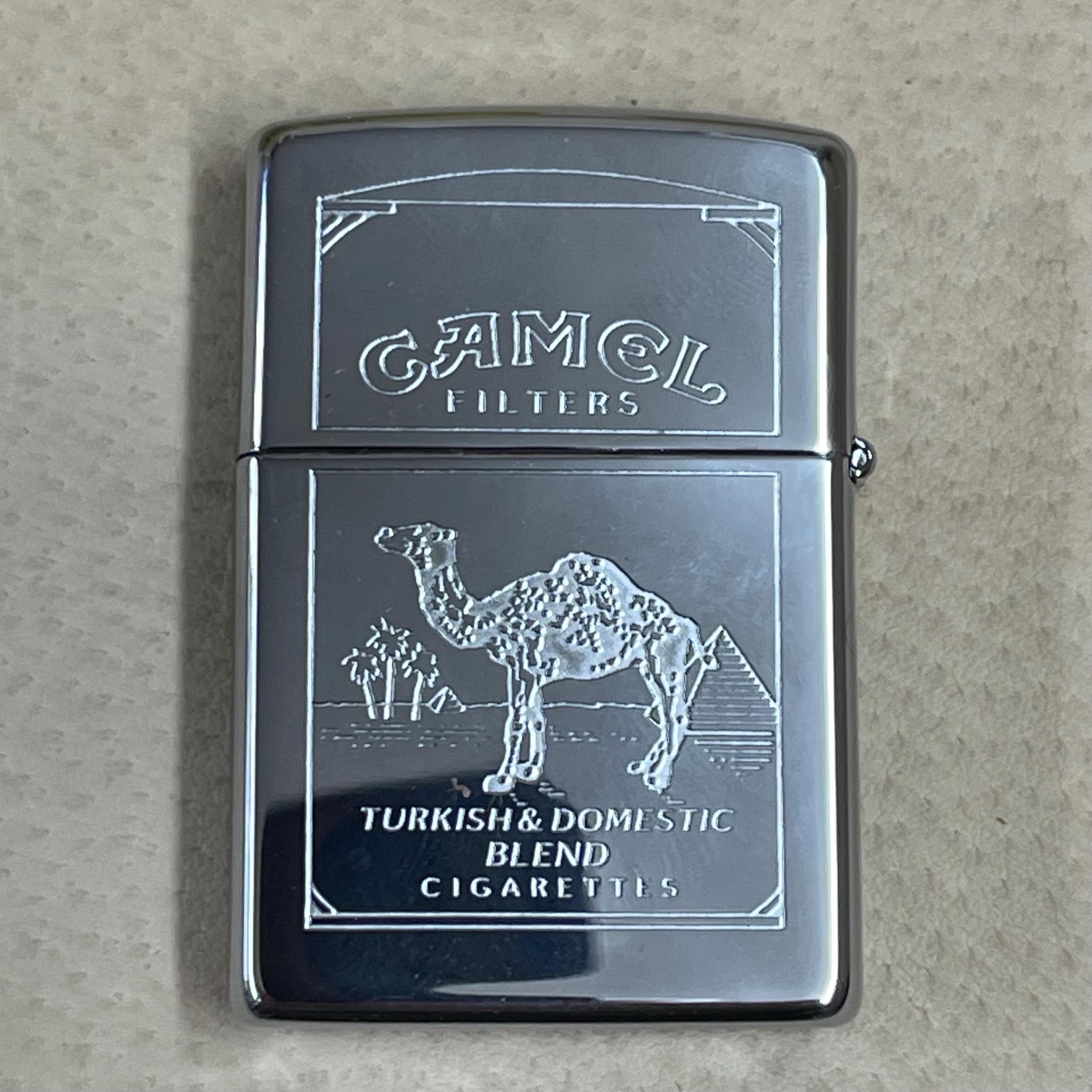 Zippo 1998 Camel Silver Plate Lighter Engraved Wood Box JXIV