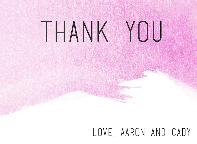 Thank You Personalized White DIGITAL ONLY Black Watercolor Blush Digital Artwork