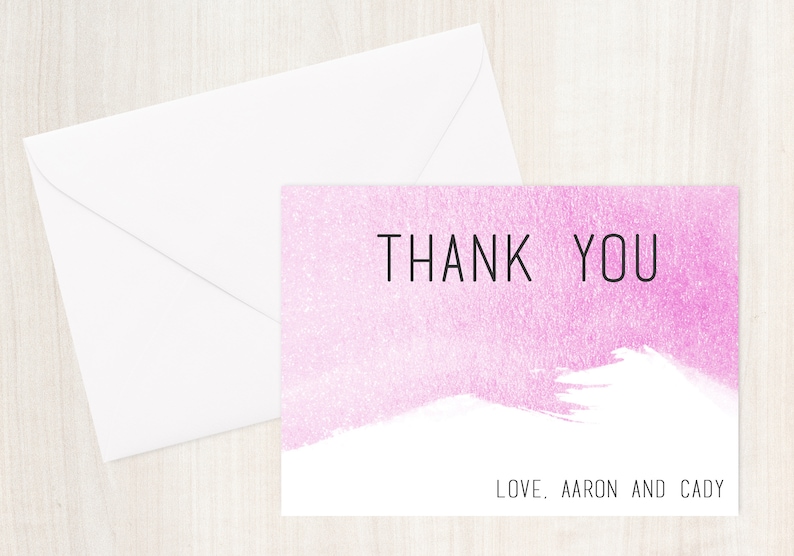 Thank You Personalized White DIGITAL ONLY Black Watercolor Blush Digital Artwork