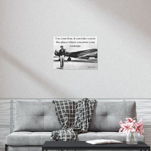 Amelia Earhart Quote Airplane Poster: Aviation Gift