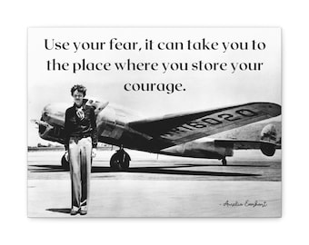 Amelia Earhart Quote Canvas Print: Inspirational Aviation Art