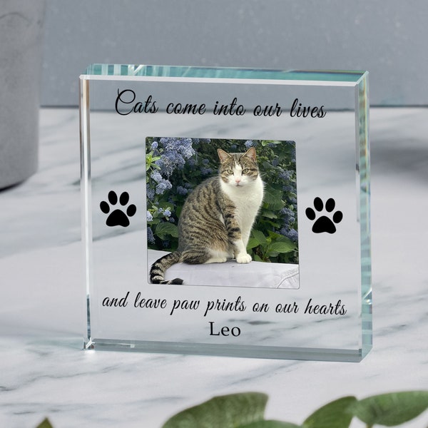 Personalized Cat Memorial Glass Token: Pet Remembrance Gift