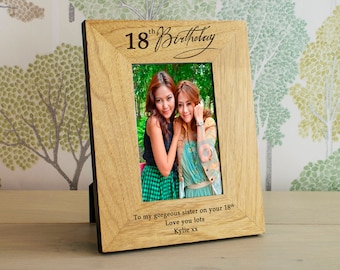 Personalised Girls 18th and 21st Birthday Black Photo Frames Gift for Her 
