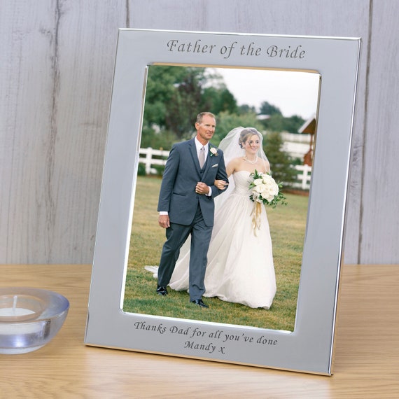 Personalised Engraved Our Wedding Silver Plated Photo Frame Custom Message Bride Groom Gift Couple Mr /& Mrs Our Wedding Day