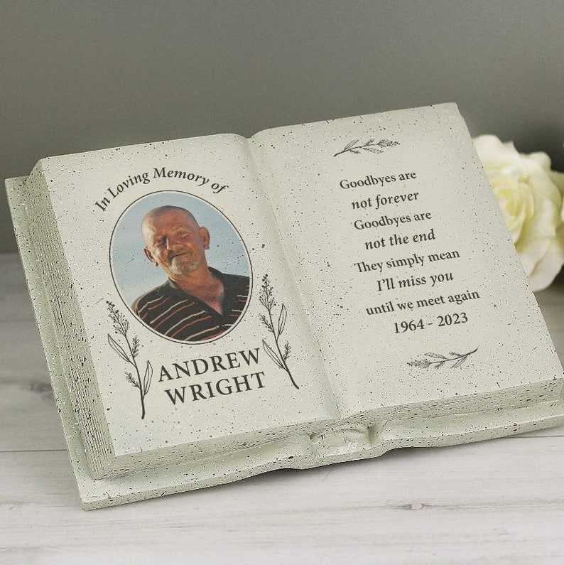 Personalised in Loving Memory Photo Upload Botanical Memorial Etsy UK