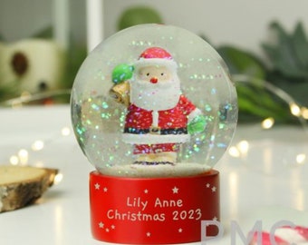 Personalized Santa Glitter Snow Globe, Christmas Gift