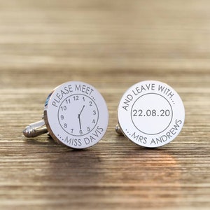 Personalided Engraved Cufflinks, Wedding Cufflinks, Engraved Cullinks, Groom Personalised Cufflinks Groom Wedding Gift