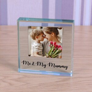 Personalized Glass Photo Token, Gift for Mum, Keepsake Glass Ornament