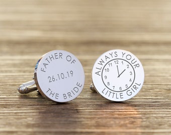 Personalised Engraved Cufflinks, Father of the Bride Cufflinks, Personalised Wedding Cufflinks, Father of the Bride Gift, Wedding Jewelry