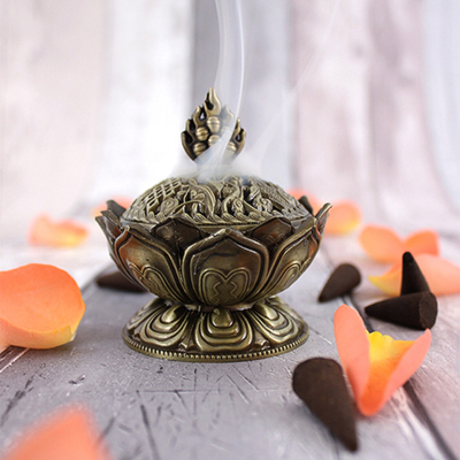 Metal Lotus Incense Cone Holder Incense Holder Etsy UK