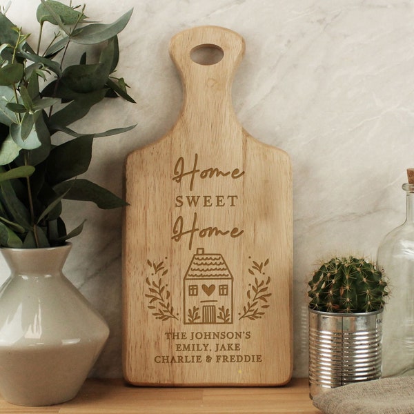 Personalised HOME Paddle Chopping Board, Any Message Personalised Chopping Board, New Home Gift