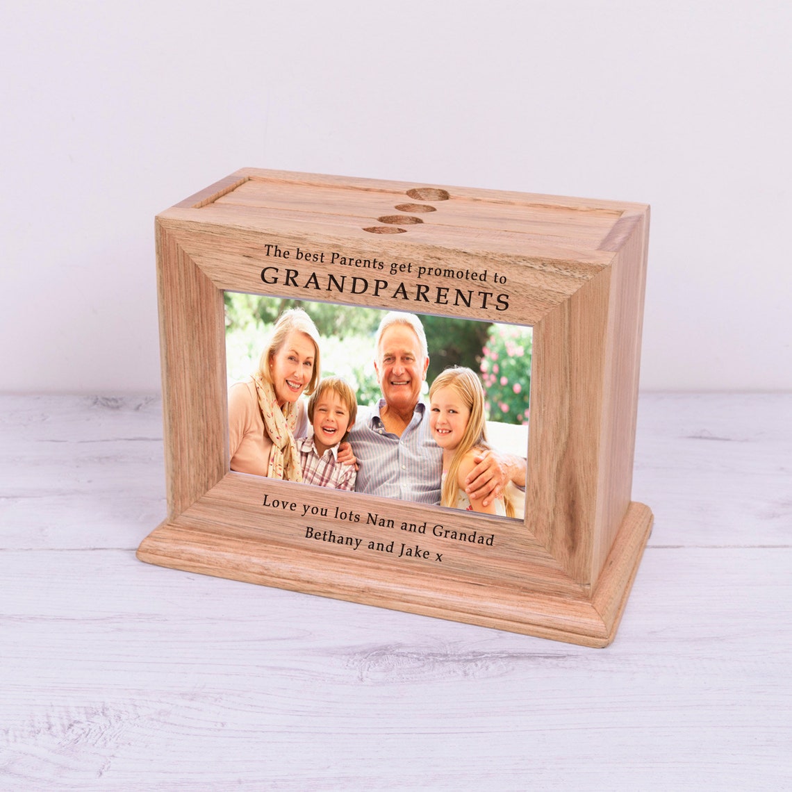 Personalised Wooden Grandparents Gift Photo Album With Sleeves Etsy