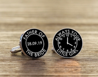 Personalised Engraved Cufflinks, Custom Wedding Cufflinks,  Engraved Silver Father of the Bride Gift, Wedding Jewelry Jewellery