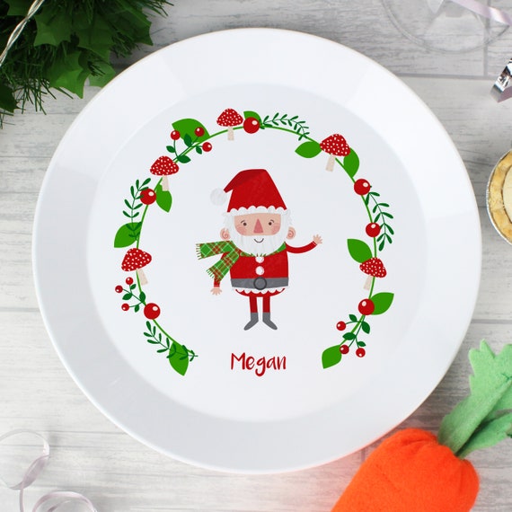 Personalised Christmas Toadstool Santa Plastic Plate Childs Christmas Dinner Plate Etsy UK