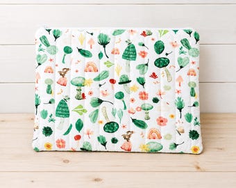 Mac Book Air Sleeve, Quilted Laptop Sleeve, Cross Stitch Project Bag, Magazine and Planner Case