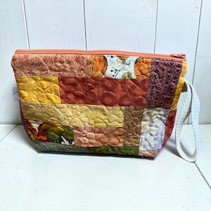 Quilted Patchwork Crochet and knitting Sock size Project Bag