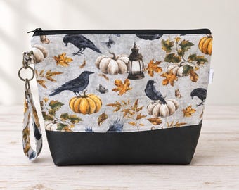Small Project Bag, Gothic Autumn Knitting and Crochet Bag