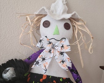 Halloween Witches Doll, Hand Stitched Doll, Halloween Decor, Halloween, Doll