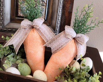 Oversized Stuffed Fabric Carrots, Chunky Carrots, Fabric Carrots, Easter Decor, Carrots