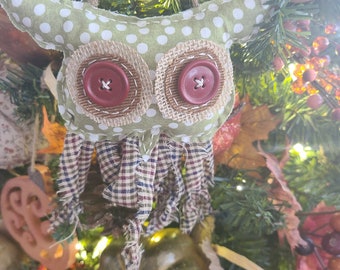 The Ugly Owl, Fall Hoot Owl Ornament, Owl Ornament, Hanging Owl Decor, Owl