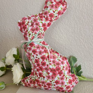 Floral Easter Bunny Decor, Spring Bunny, Country Bunny Decor, Stuffed Easter Bunny, Floral Bunny
