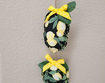 Lemon Decor, Hanging Lemons, Dual Hanging Lemons, Lemons