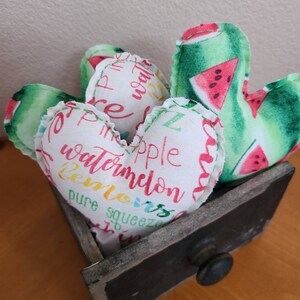 Summer Watermelon Bowl Filler, Watermelon Hearts, Watermelon Summer Decor, Watermelon Bowl Filler, Basket Stuffers, Cherries (set of 4)