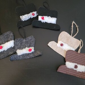 Felt Snowman Hat Ornament, Felt Christmas Ornaments, Christmas Ornaments, Hats