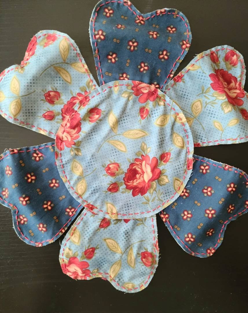 Vintage Inspired Fabric Flowers Wall Flowers Vintage Fabric Etsy