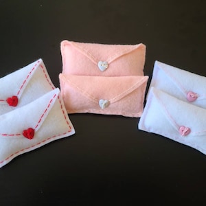 Love Letter Bowl Filler, Valentine&#39;s Decor, Felt Envelopes Bowl Filler, Valentine&#39;s Love Letters Home Decor (set of 6)