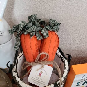 Fabric Carrots, Stuffed Carrots, Easter Decor, Carrots (set of 3)