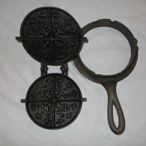 Antique cast iron waffle maker