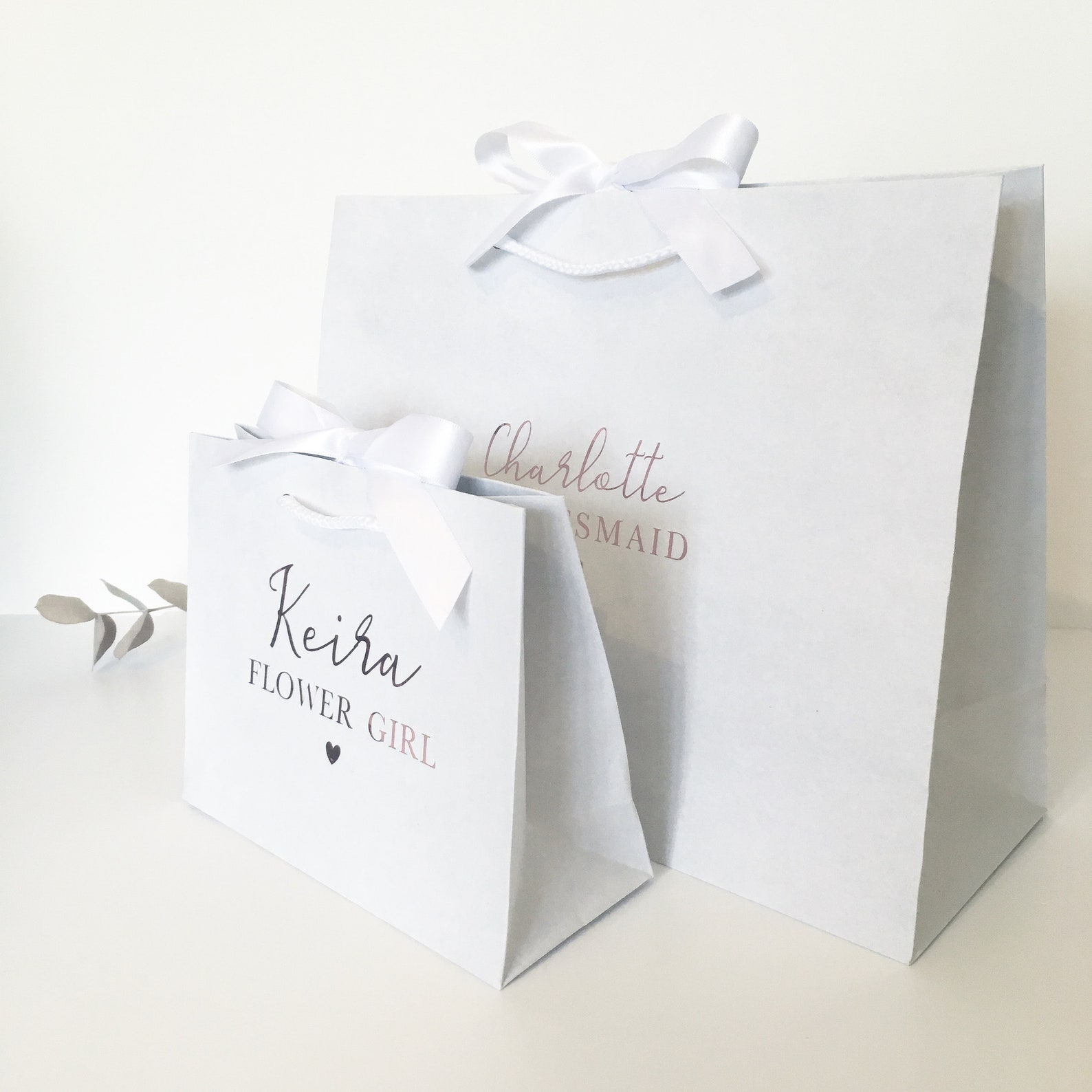 Personalised White Gift Bag With Ribbon. White Bridesmaid Gift Etsy