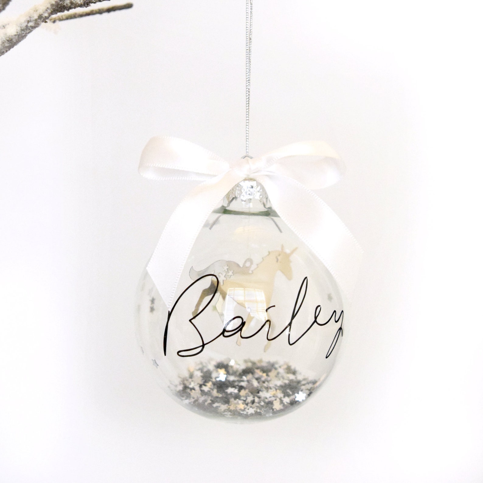 Personalised Unicorn Christmas Bauble Christmas Decoration. Etsy