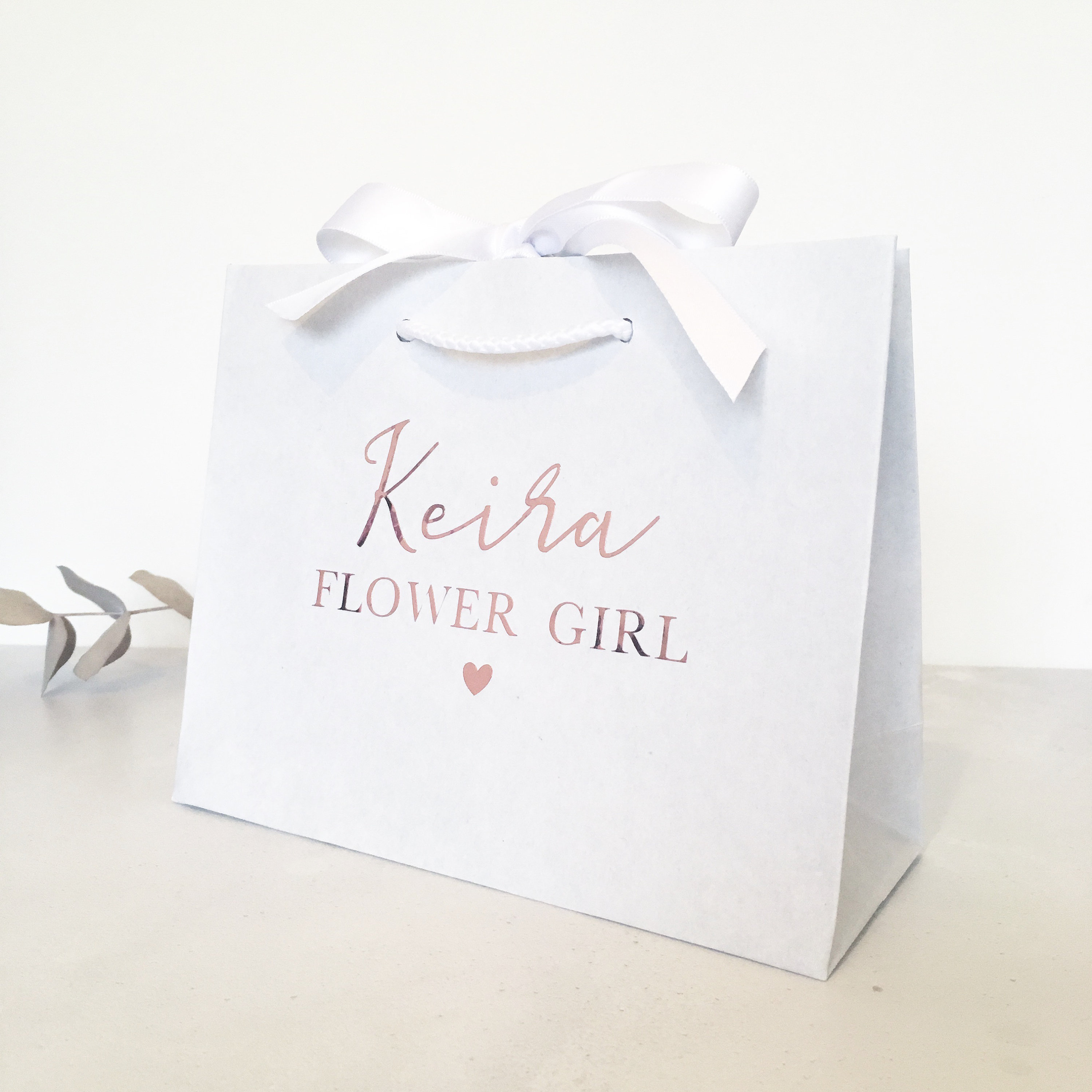 Personalised White Gift Bag with Ribbon. White Bridesmaid Gift Etsy