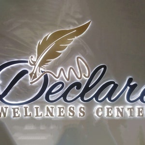 Custom 3D backlit Metal Business Signs  | LED Commercial signage | Laser cut Metal Logo Sign | illuminated Company Sign | Outdoor Metal Sign