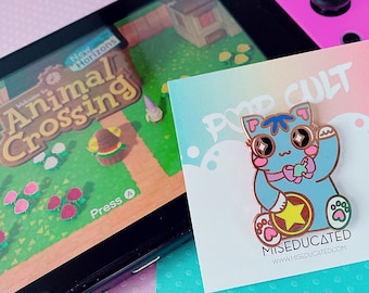 Animal Crossing-Inspired Lucky Cat Rosie Pin