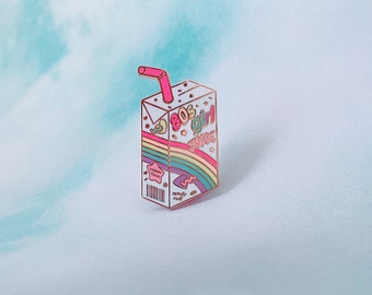 1980s Girl Juice Rainbow Flavor Lapel Pin