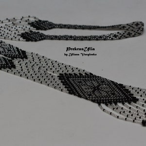 Black-silver gerdan Gerdan necklace Bright evening dress decoration Beads necklace