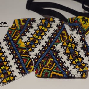 Ukrainian mens tie Ukrainian ornament Ukrainian EmbroideryTie Men Gift Men Accessories Gift Ukrainian style Ukrainian jewelry Seed beads tie