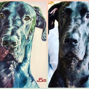 Custom dog painting, custom dog portrait, animal painting, pet loss, pet owner&#39;s gift, birthday gift, dog painting