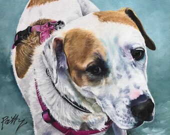 Custom dog painting, custom dog portrait, custom pet painting, custom pet portrait, canvas art, pet owner's gift, pet lover's gift