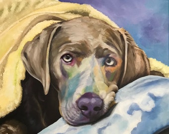 Custom dog portrait, custom dog painting, custom pet painting, custom pet portrait, animal painting, pet loss gift, animal lover's gift