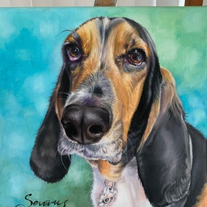 Custom dog painting, custom dog portrait, animal art, animal paintings, pet owners gift, pet gift, Birthday gift for pet owners, oil paints image 1